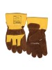 10-2209LB Разноцветные защитные рабочие перчатки из воловьего спилка Lava Brown с полоской в области костяшек пальцев, ладонью на подкладке и защитной манжетой 7,5 см длиной