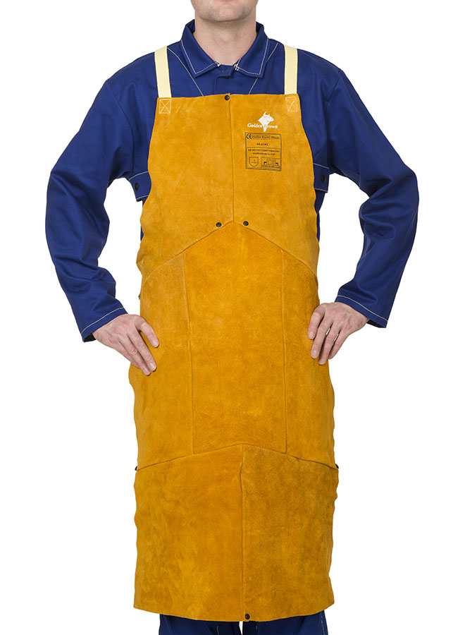 44-21.. Golden Brown welding bib apron front